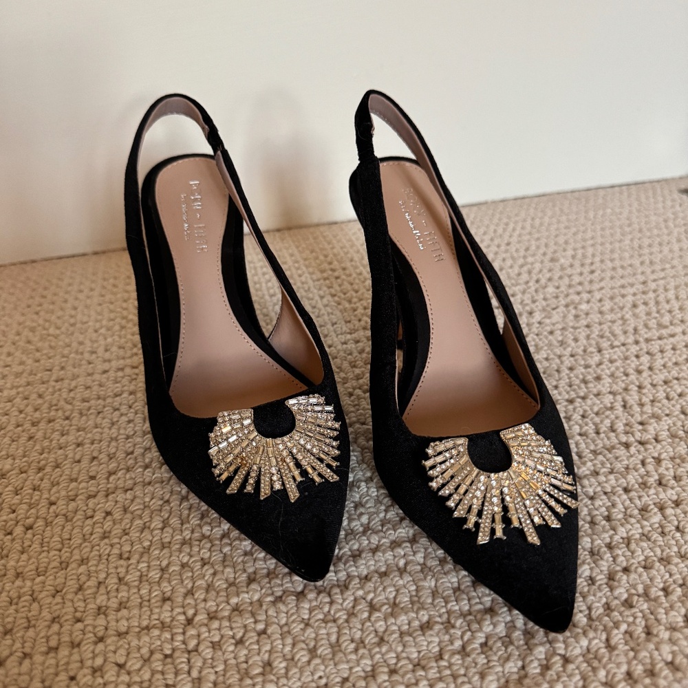 Antonio Melani by Born on Fifth Millie Velvet Jewel Slingback heels